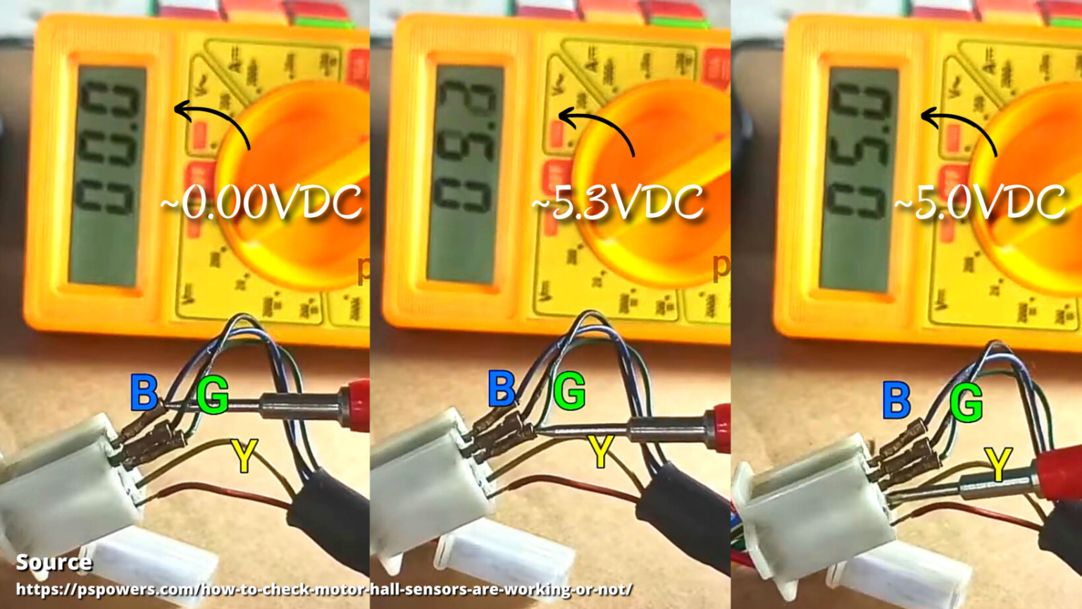 how to check, bldc motor hall sensor is working or not? PsPowers