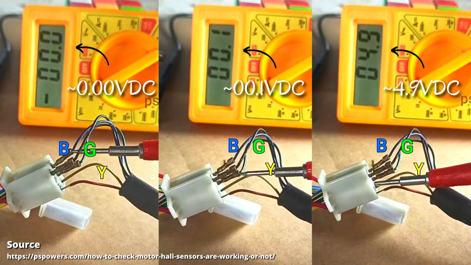 how to check, bldc motor hall sensor is working or not? PsPowers